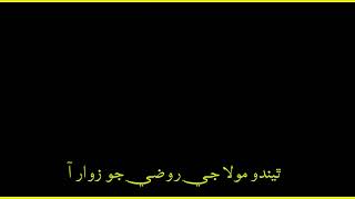 Zahra Jo Pyaro (Sindhi) Noha black screen status _ Nadeem Sarwar _ black screen status