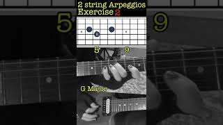 2 string arpeggios exercise 2 guitar lesson #arpeggio #musictheory major arpeggios A G D G#