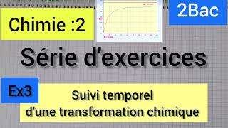 suivi temporel- vitesse de réaction : série d'exercices : exercice3 : 2Bac الثانية بكالوريا