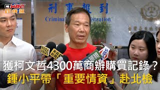 CTWANT 政治新聞 / 獲柯文哲4300萬商辦購買記錄？　鍾小平帶「重要情資」赴北檢