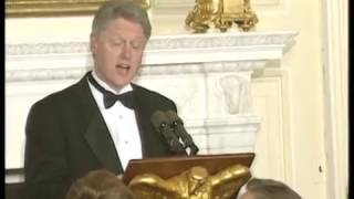 President Clinton at State Dinner for President Chirac (1996)