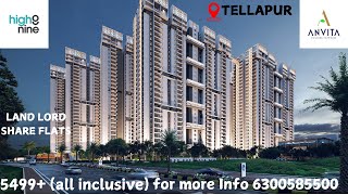 Buy 3BHK Flat with Unmatched Amenities  in Anvita High9 Tellapur BEST Investment Tellapur 6300585500