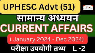 UPHESC Advt (51) | General Studies | Current Affairs 2024 |Jan-dec (2024) | Complete Current Affairs