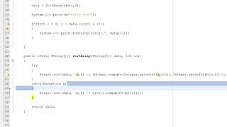 Sorting a 2D String Array By Column Using Java