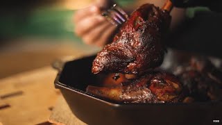 Smoked Lamb Shanks: Braised directly on the grill for that extra layer of delicious smoke flavor