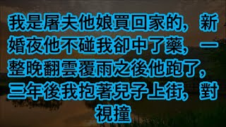 我是屠夫他娘買回家的，新婚夜他不碰我卻中了藥，一整晚翻雲覆雨之後他跑了，三年後我抱著兒子上街，對視撞