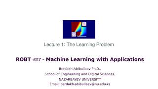 Lecture 1 - The Learning Problem