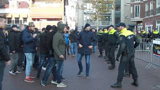 Onrust tussen voor en tegenstanders zwarte piet bij Sinterklaasintocht Leeuwarden