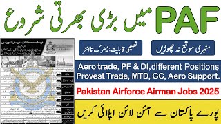 How to Apply For PAF Airman Jobs Pakistan Airforce Jobs Apply Online 2025 PAF Registration ONLINE