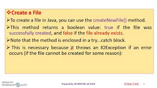 JAVA - MODULE 3 - TOPIC 11 - WORKING WITH FILES