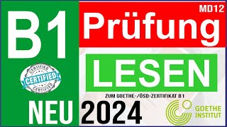 B1 Prüfung Neu 2024 | Goethe Zertifikat B1 | Lesen B1 Teil 1-4 | Prüfung leseverstehen 2024 md 12