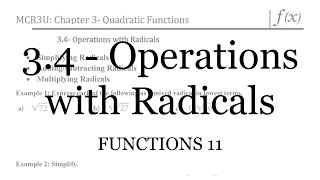 3.4 - Operations with Radicals