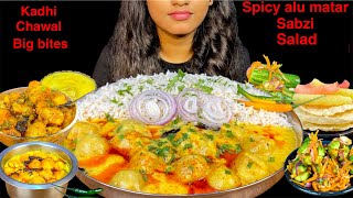 EATING KADHI CHAWAL | ASMR | MUKBANG |