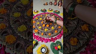 Dasra Diwali rangoli Decoration ideas with #thehandicraftian diyaset 🪔✨#shorts