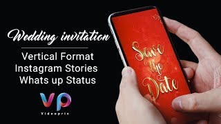 Red Royal | wedding invitation video| Vertical | videoprix | Product Code : VP-100