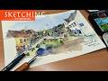 Easy Watercolor and Dip Pen Drawing Practice | Loose Sketching & Painting