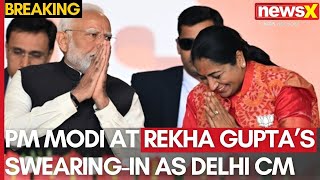 PM Modi Attends Rekha Gupta’s Swearing-In as Delhi CM at Ramlila Maidan | NewsX