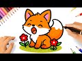 HOW TO DRAW A CUTE FOX EASY 💟💖 CUTE ANIMALS