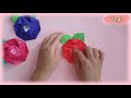 색종이로 쉽고 예쁜 꽃 만들기 장미 종이 접기 쉬운 종이접기 origami rose flower