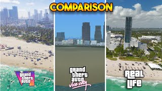 GTA 6 VS GTA VICE CITY VS REAL LIFE COMPARISON
