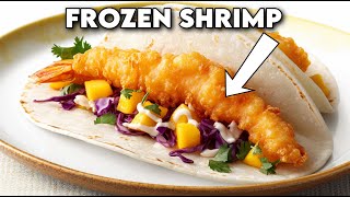 10-Minute Air Fryer Tempura Shrimp Tacos (FROZEN Shrimp!)