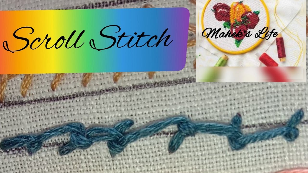 Scroll Stitch |hand Embroidery Tutorial -part 68 - YouTube