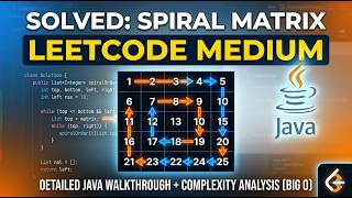 LEETCODE 54 SPIRAL MATRIX || LEVEL - MEDIUM IN JAVA