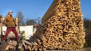 Towering Wood Pile – Relentless Human Strength