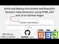 Create a Random Joke Generator with HTML, CSS, JS +GitHub Pages Deployment @replit @GitHub