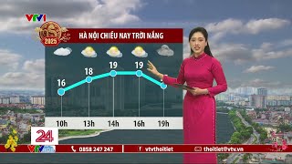 Dự báo thời tiết 11h30 - 29/01/2025 | Hà Nội chiều nay trời nắng | VTVWDB