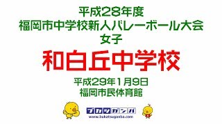 【和白丘中学校】平成２８年度福岡市中学校新人バレーボール大会