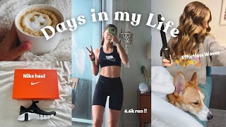 PRODUCTIVE VLOG: Nike Haul, 6.6K Run, + Effortless Beach Waves (like a hairdresser!)