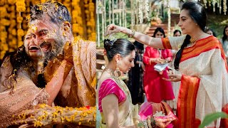 Athiya Shetty And KL Rahul Cute Moments From Their Haldi Ceremony