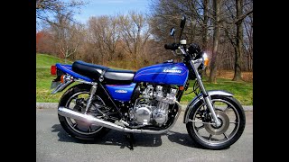 1977 Kawasaki KZ650 C clean example here running with a half walk around in Luminous Dark Blue