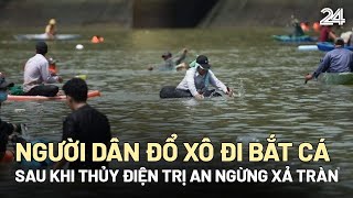 Người dân đổ xô đi bắt cá sau khi thủy điện Trị An ngừng xả tràn | VTV24