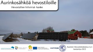 Aurinkosähköä hevostiloille