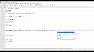JavaScript - Simple Variables Example with Numbers - Intact Abode