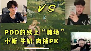 PDD四排吃鸡：骚猪的线上赌场开业！小新和牛奶肉搏PK，是兄弟就狠狠的打！