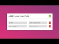 How To Create Dynamic Input Fields Creation Using HTML CSS And Vanilla JavaScript |  #dynamic-input