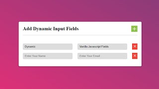 How To Create Dynamic Input Fields Creation Using HTML CSS And Vanilla JavaScript | #dynamic-input