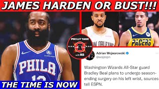Philadelphia Sixers Are All-In On James Harden After Tyrese Haliburton Traded & Bradley Beal Injured