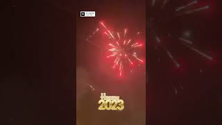 New Year's fireworks, in the city of Yakutsk, happy new year 2023 people.