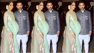 Pregnant Sonam Kapoor Flaunting Her Baby Bump at Sister Rhea Grand Wedding Ceremony with Husband