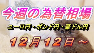 【TAKA FX】ユーロ円、ポンド円、豪ドル円の今週の為替相場の動きと来週の展望をチャートから解説。12月12日～