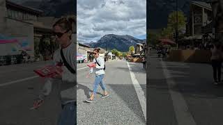 A casual stroll down Main Street Canmore Canada.  September 2024.