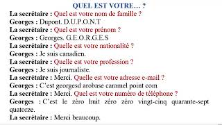 A1 - Unité 1.2 :  Quel est votre...?