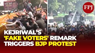 Delhi Cops Use Water Canon To Disperse BJP Workers Protesting Kejriwal's 'Purvanchal Voters' Remark