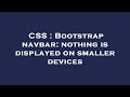 CSS : Bootstrap navbar: nothing is displayed on smaller devices