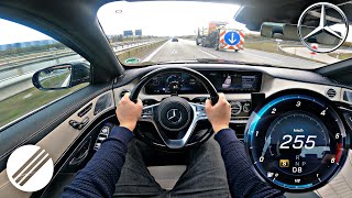 Mercedes-Benz S350d W222 TOP SPEED DRIVE ON GERMAN AUTOBAHN 🏎