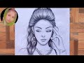 How to draw a Beautiful Girl -Drawing Tutorial | Pencil sketch for beginners | Girl drawing